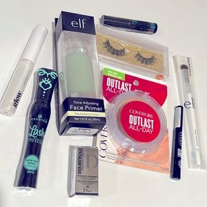 9-Piece Makeup Bundle Beauty Lot Primer Powder Mascara Eyeliner Lashes Covergirl